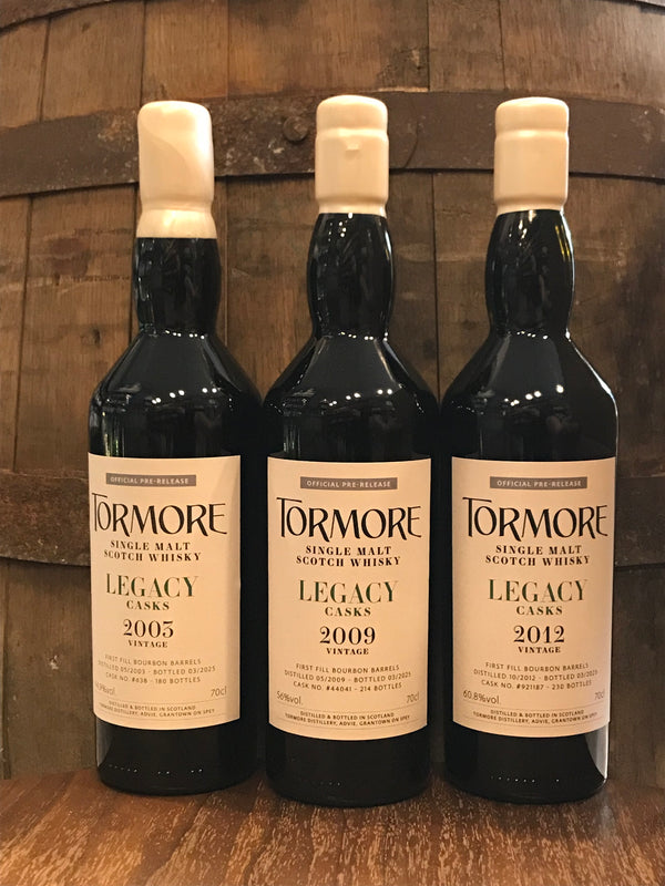 Tormore Legacy Casks 3er-Set: 2003/2009/2012 44,9%/56%/60,8% 3 x 0,7L